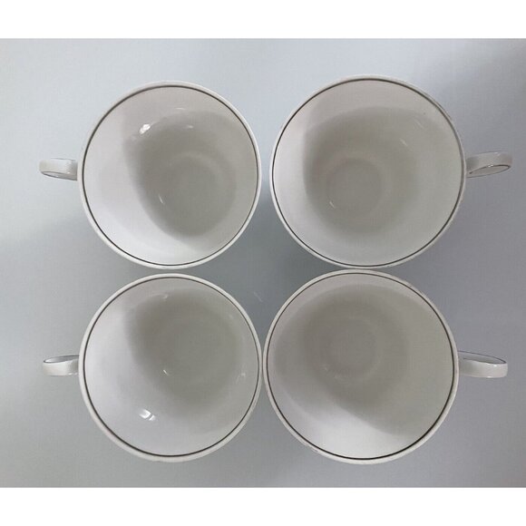 Vintage Johann Haviland Bavaria Germany, Set of 4 Teacups, White w/ Pink Floral - Picture 4 of 12